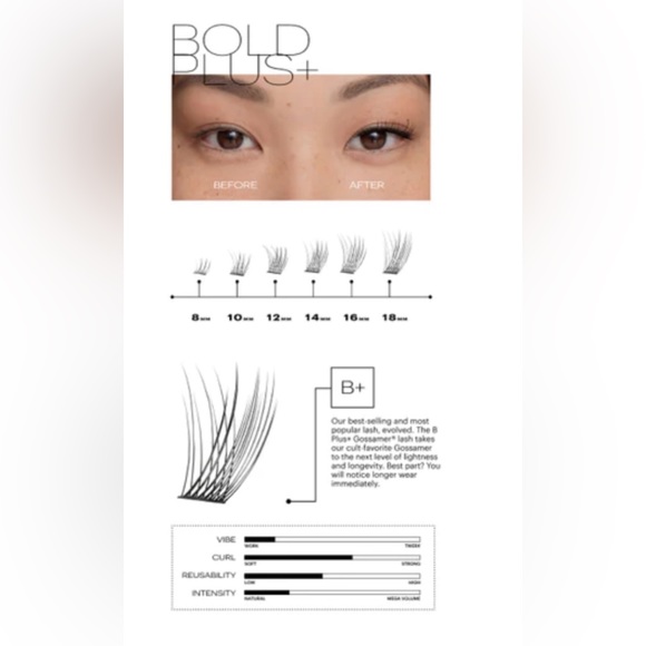 Lashify False Eyelashes Black Bold Plus 8mm - Picture 3 of 3